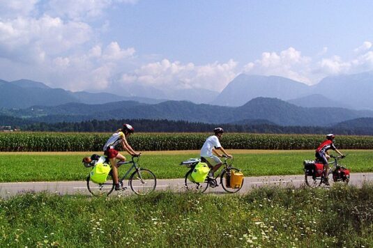 08 Slovenia rural landscape bicycle expedition with panniers